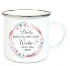 ♥ Tasse Emailletasse Danke, dass Du mir beim Wachsen geholfen hast....   Freundin Dankeschön, Geburtstag, Vatertag, Abschied, Jubiläum, Geschenk, Becher von Lüttentüddel